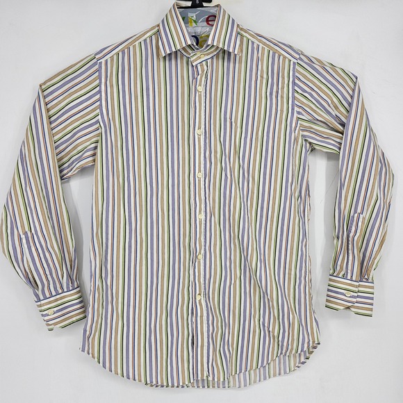 Etro Other - Etro Shirt Mens 39 Button Up Casual Preppy Striped Long Sleeve Milano Italy